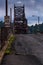 Evening / Night View of Rusty Truss Bridge Over Ohio River - Abandoned Bellaire Interstate Toll Bridge