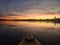 Evening orange sunset kayaking