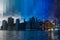 Evening over Manhattan. Fantastic Collage