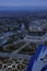Evening panorama of the city of Grozny from a bird`s eye view. View from the skyscraper Grozny City. Russia, the North Caucasus.