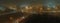 Evening panorama of the city of Togliatti, wrapped in dense fog.