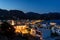 Evening panorama of Paleochora town, located in western part of Crete island, Greece
