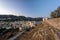 Evening panorama of Paleochora town, located in western part of Crete island, Greece