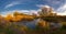 Evening river with majestic clouds