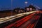 Evening rush hour on the motorway at the Gouwe aquaduct