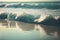 Evening Sea Waves with Soft Focus. Generative AI