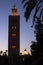 Evening shot of the koutoubia mosque Marrakech