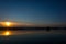 Evening silence on the city pond