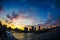 Evening and the silhouette of Yokohama Minato Mirai Universitys Bridge