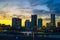 Evening and the silhouette of Yokohama Minato Mirai Universitys Bridge