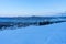 evening at the ski resort, empty ski lift and slope