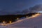 evening skiing in ski center Donovaly, Low Tatras, Slovakia