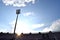 Evening sky and sunlight Backlit Stadium sport