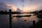 Evening sky at Tha Chin river(Maenam Tha Chin),Nakhon Pathom,Thailand