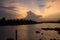 Evening sky at Tha Chin riverMaenam Tha Chin,Nakhon Pathom,Thailand