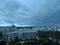 An evening skyline shot from the balcony of an apartment