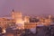 Evening snowy landscape of Shkodra city, Albania