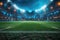 Evening Stadium Celebration: An image from the ground of an illuminated stadium, showcasing a celebratory ambiance with
