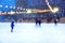 Evening street skating rink background