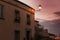 Evening street view with streetlight, Fermo