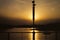 Evening sunset on Annapolis harbor in warm golden colors