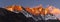 Evening sunset light over Lhotse mountain peak view from Chukung village, Everest region in Himalaya mountains range, Nepal