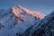 Evening sunset light over Nanga Parbat mountains massif in Himalaya mountains range, Chilas, Pakistan