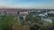 Evening sunset Panorama of Prague with Vltava river and Prague Bridges timelapse.