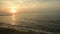 evening sunset sun on the Mediterranean coast of the island of Cyprus, beach waves 2