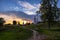 Evening in Suzdal. Russian field.