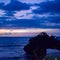 Evening in Tanha Lot, Bali Indonesia, Beautiful Tanha lot beach view in the evening at Bali