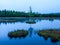 Evening time at Chalupska Moor Lake near Borova Lada, Sumava Mountains, Czech Republic, Europe