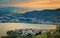 Evening view from above the city of Kastoria, Greece