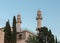 Evening view from the adjacent street to the Ahmadiyya Shaykh Mahmud mosque in Haifa city in Israel