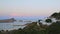 Evening view of the ancient Acropolis of Lindos