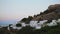 Evening view of the ancient Acropolis of Lindos