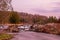 Evening view of the Beaver Dam on Pine River in Ontario, Canada