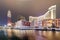 Evening view of buildings in Venetian Gothic style, Cotai, Macau