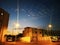 Evening view of Doha street with blue sky