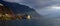 Evening view of famous Chateau de Chillon at Lake Geneva one of Switzerland