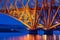 Evening view Forth Bridge over Firth of Forth in Scotland