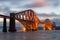 Evening view Forth Bridge over Firth of Forth in Scotland