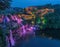 Evening view of Furong Zhen town and waterfall, Hunan province, Chi