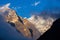 Evening View of high Altitude Peak Himalaya Mountains warm tones