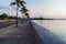 Evening view of Malecon seaside drive in Cienfuegos, Cub