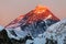 Evening view of Mount Everest from gokyo valley