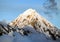 Evening view of Mount Salkantay in the middle of clouds