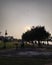 Evening view of a picnic spot near a lake inside a town adding its sweet scent and beauty to the surrounding