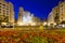 Evening view of Placa del Ajuntament. Valencia