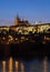 Evening view with Prague Castle Prazsky Hrad and Vltava river